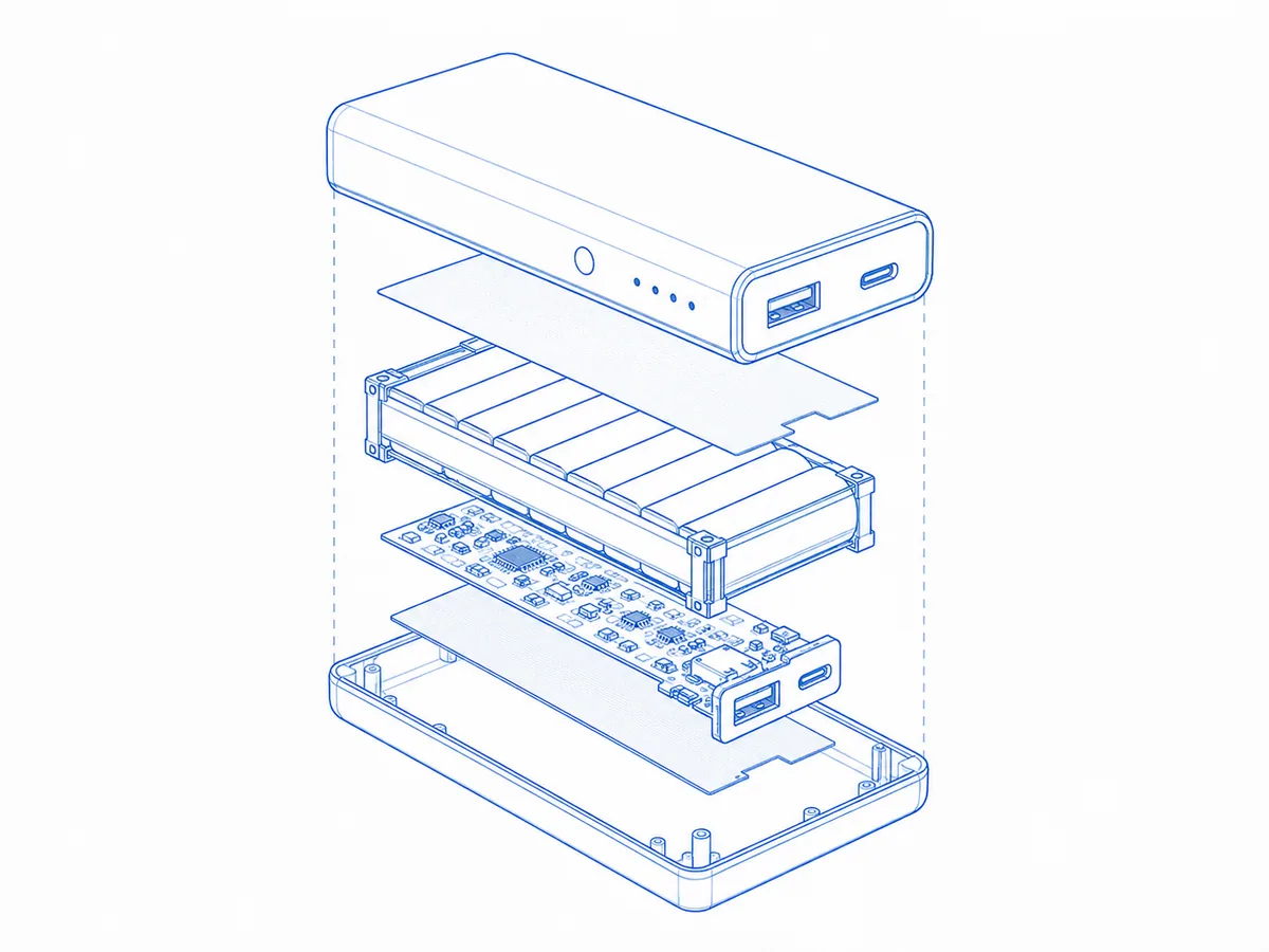 Power bank exploded view blueprint